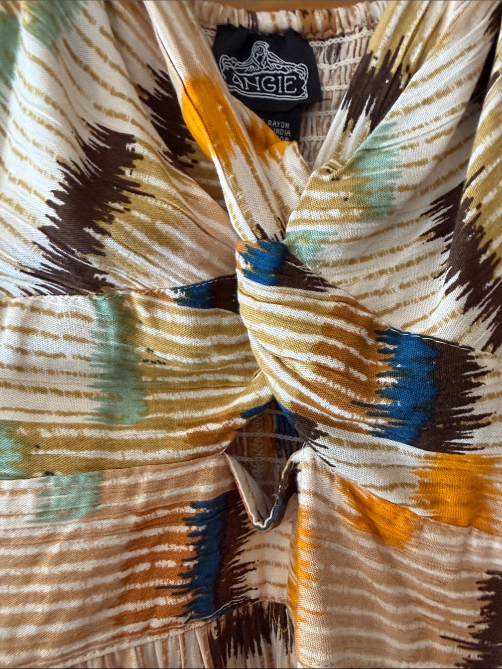 Angie Sleeveless Tiered Midi Dress in Beige, Mustard, Teal, Navy - Picture 3 of 5